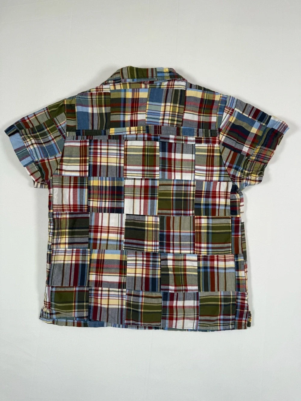 THE CHILDREN’S PLACE Madras Plaid Patchwork Button Front Shirt 24M Cotton Preppy